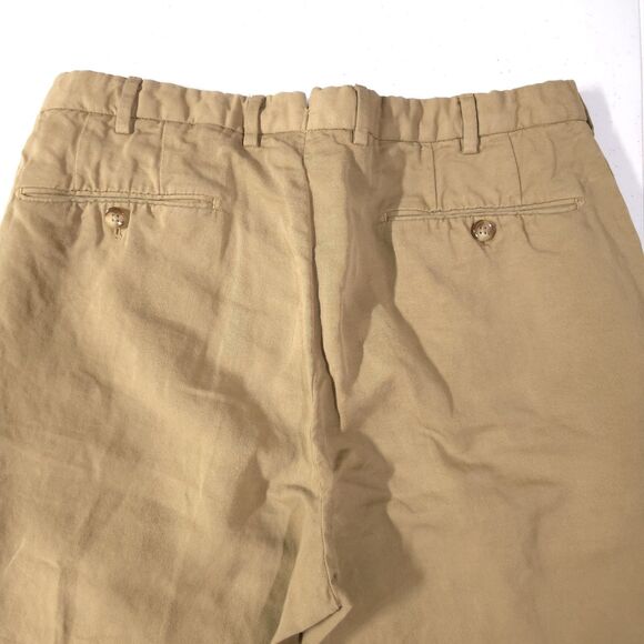 Incotex Slowear Linen Chinolino Pants 33x31 Khaki Flat Front Trousers Comfort - Picture 14 of 16